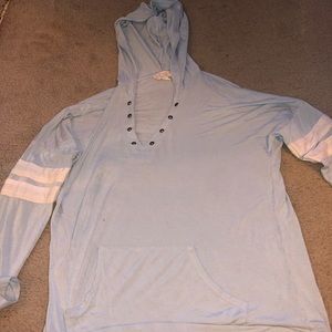 blue hoodie